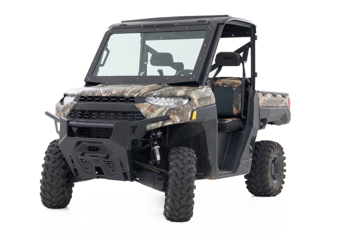 Polaris Ranger 1000 Electric Tilt Windshield - Rough Country - Auto-Tilt Glass - '20-'22